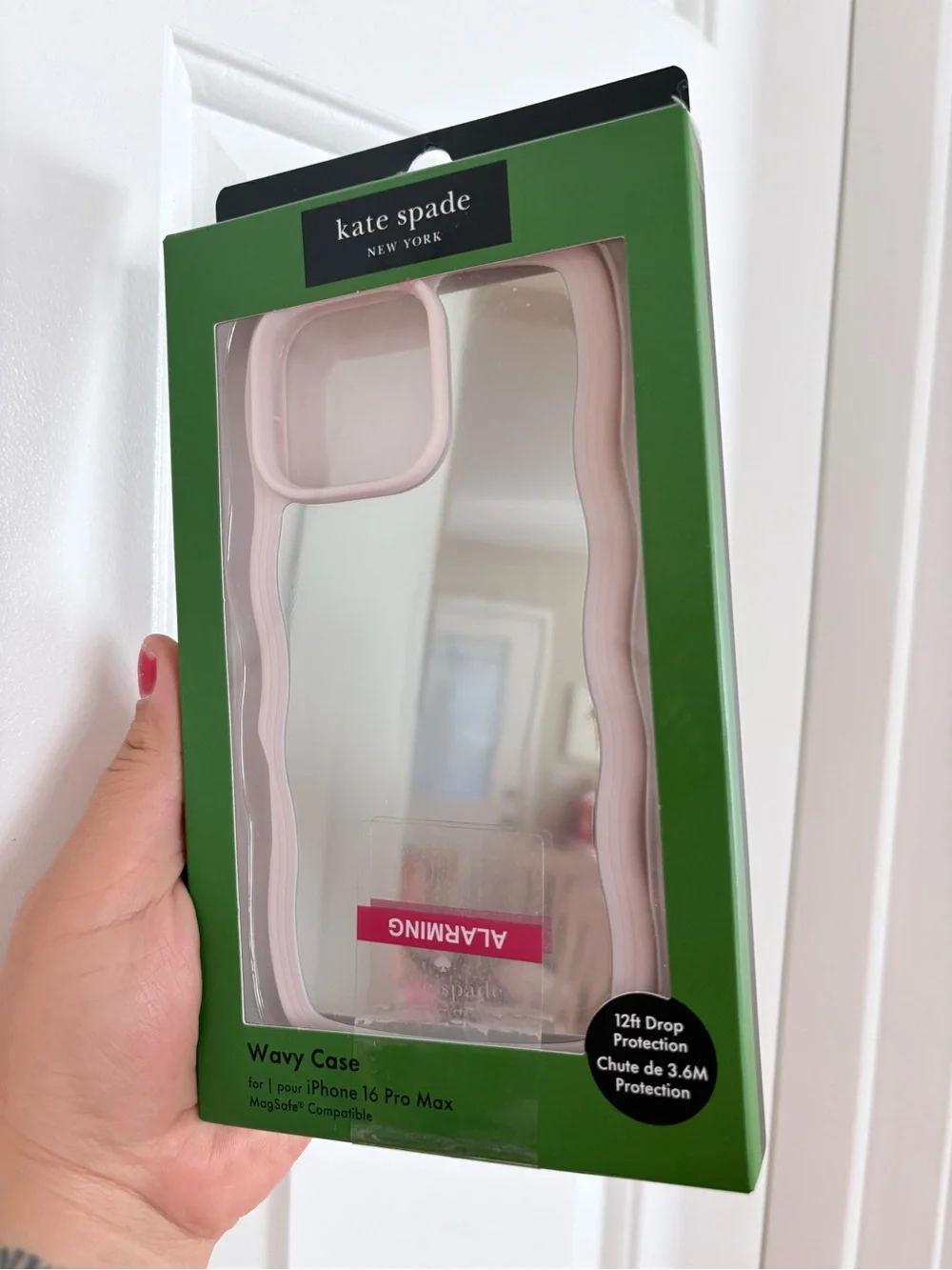 kate spade Pink Wavy mirror case  for iPhone 16 Pro Max
